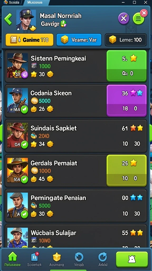 Screenshot menunjukkan salah satu karakter unik dalam CADAS138.