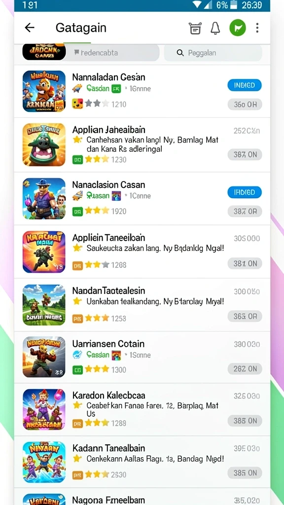 Tangkapan layar menunjukkan menu utama yang menarik.