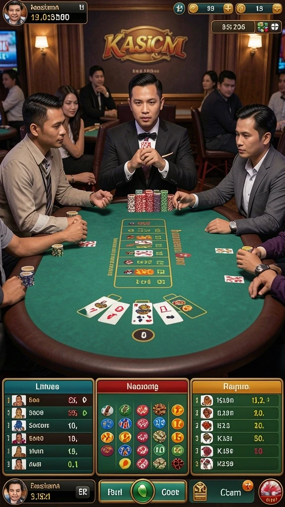 Berbagai jenis ubin Mahjong yang berwarna-warni.