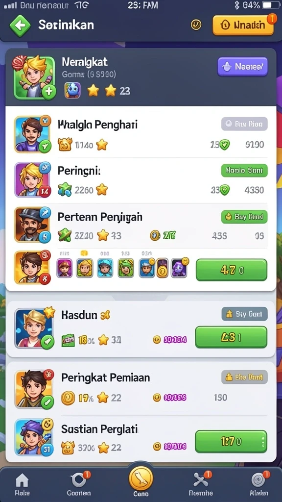 Berbagai tantangan mendebarkan di setiap level.