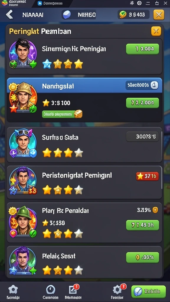 Karakter unik yang bisa dipilih.