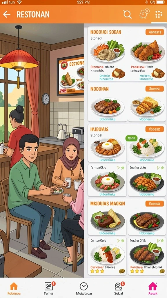 Tampilan menu utama yang menarik dan mudah dinavigasi.