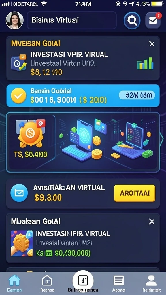 Menu permainan yang mudah diakses dan dipilih.