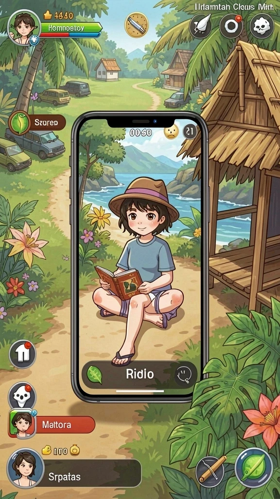 Ilustrasi fitur multiplayer dengan teman bermain.